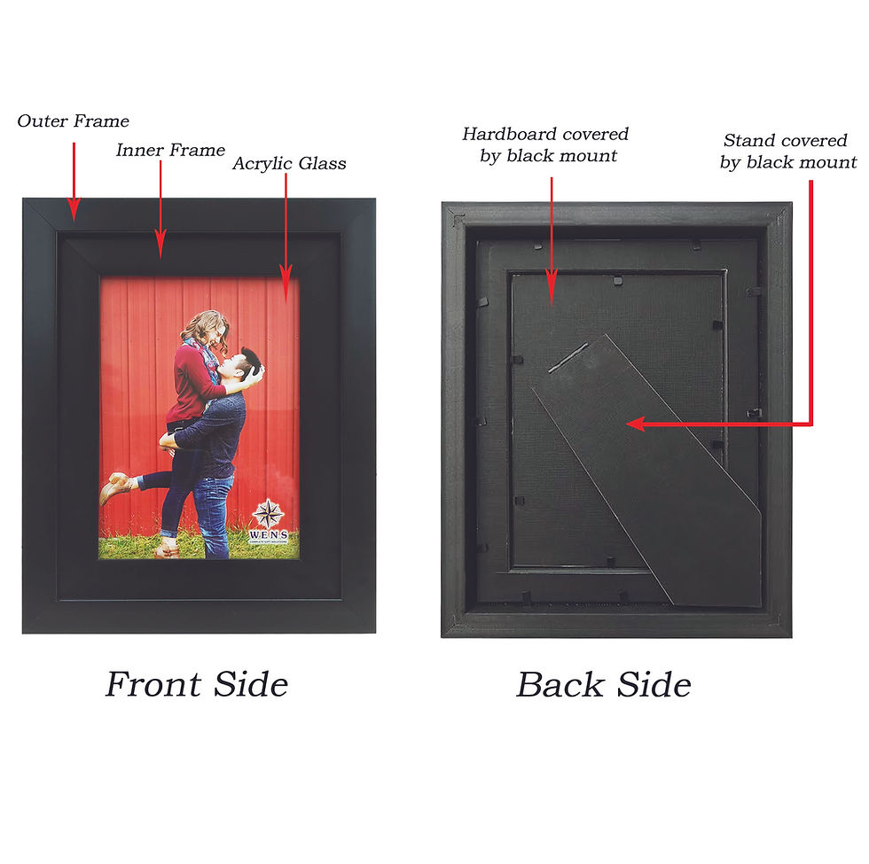 Thumbnail: WENS Double Framing Synthetic Wood Wall Mount And Table Photo Frame- Black