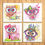Thumbnail: WENS "CUTE CARTOON" Set of 4 Sparkle Laminated Wall Panels For Kids