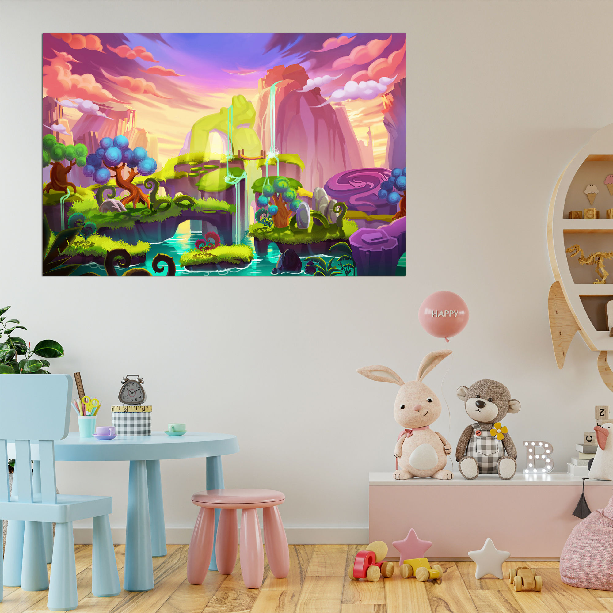 "WENS ""Mystery Island"" Self Adhesive Wall Poster for Home Decor(Vinyl,24 x 36)