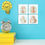 Thumbnail: WENS "CUTE CARTOON" Set of 4 Sparkle Laminated Wall Panels For Kids