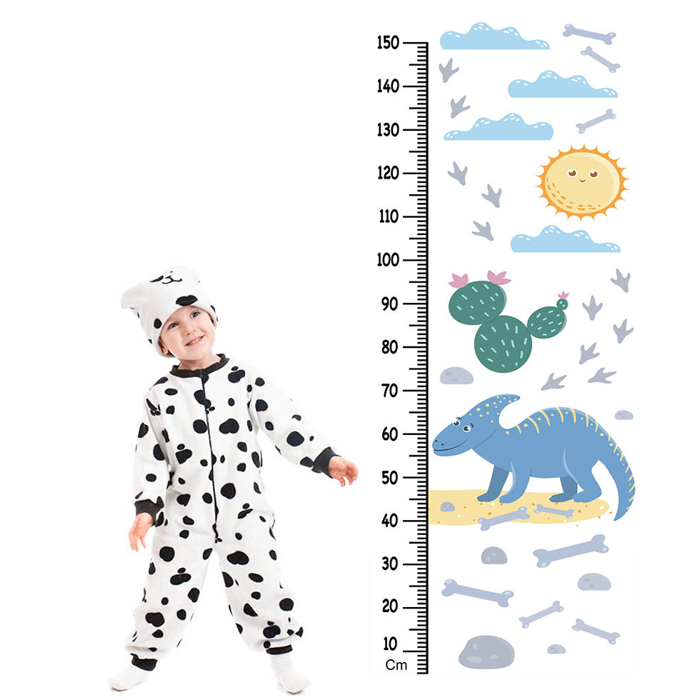 WENS Dinosaur Height Measurement Removable Wall Sticker