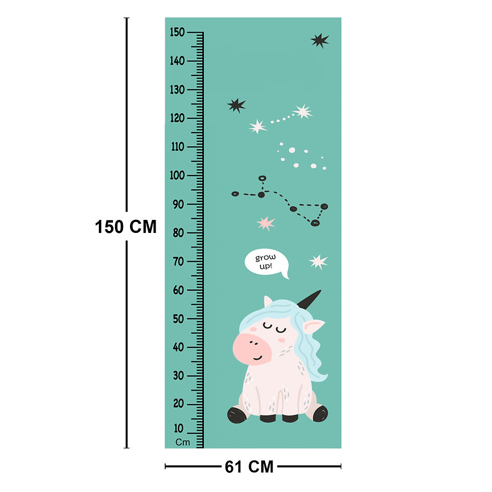 Thumbnail: WENS Cute Unicorn Height Measurement Removable Wall Sticker