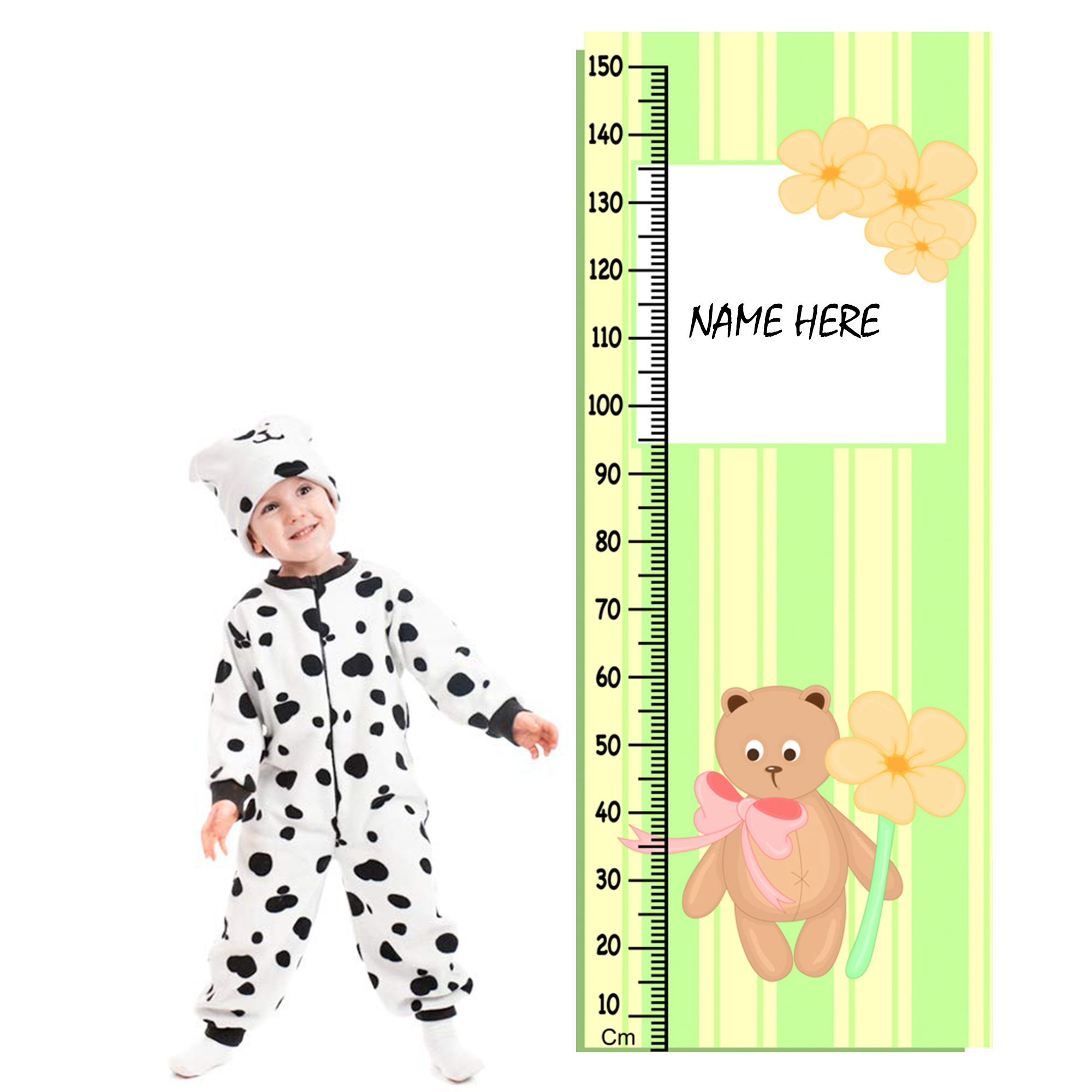WENS Bear Height Measurement Removable Wall Sticker