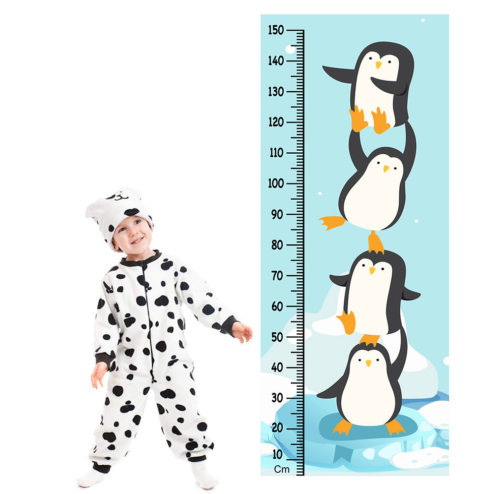 Thumbnail: WENS Funny Penguin Height Measurement Removable Wall Sticker