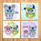 Thumbnail: WENS "FRINEDSHIP & LOVE" Set of 4 Sparkle Laminated Wall Panels For Kids
