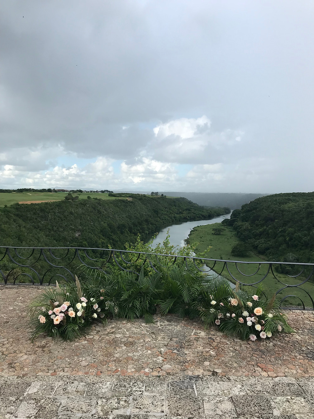 Altos de Chavon Ceremony Casa Delirio Floral Semi Circle