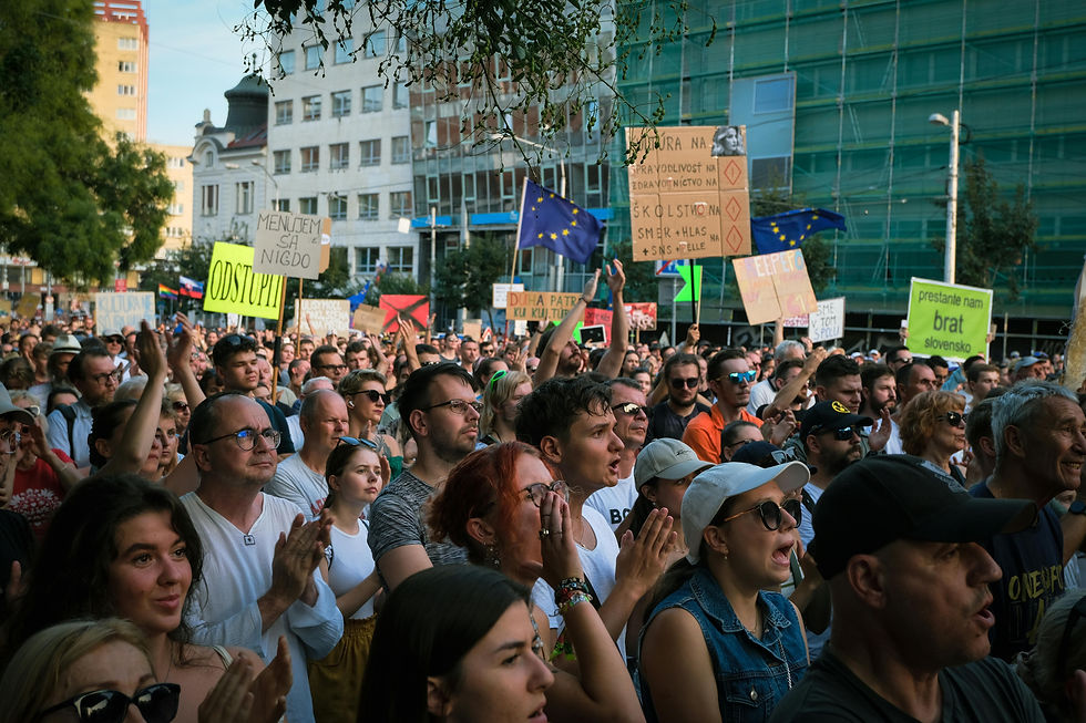  "Protester holding a handwritten sign during a public demonstration."