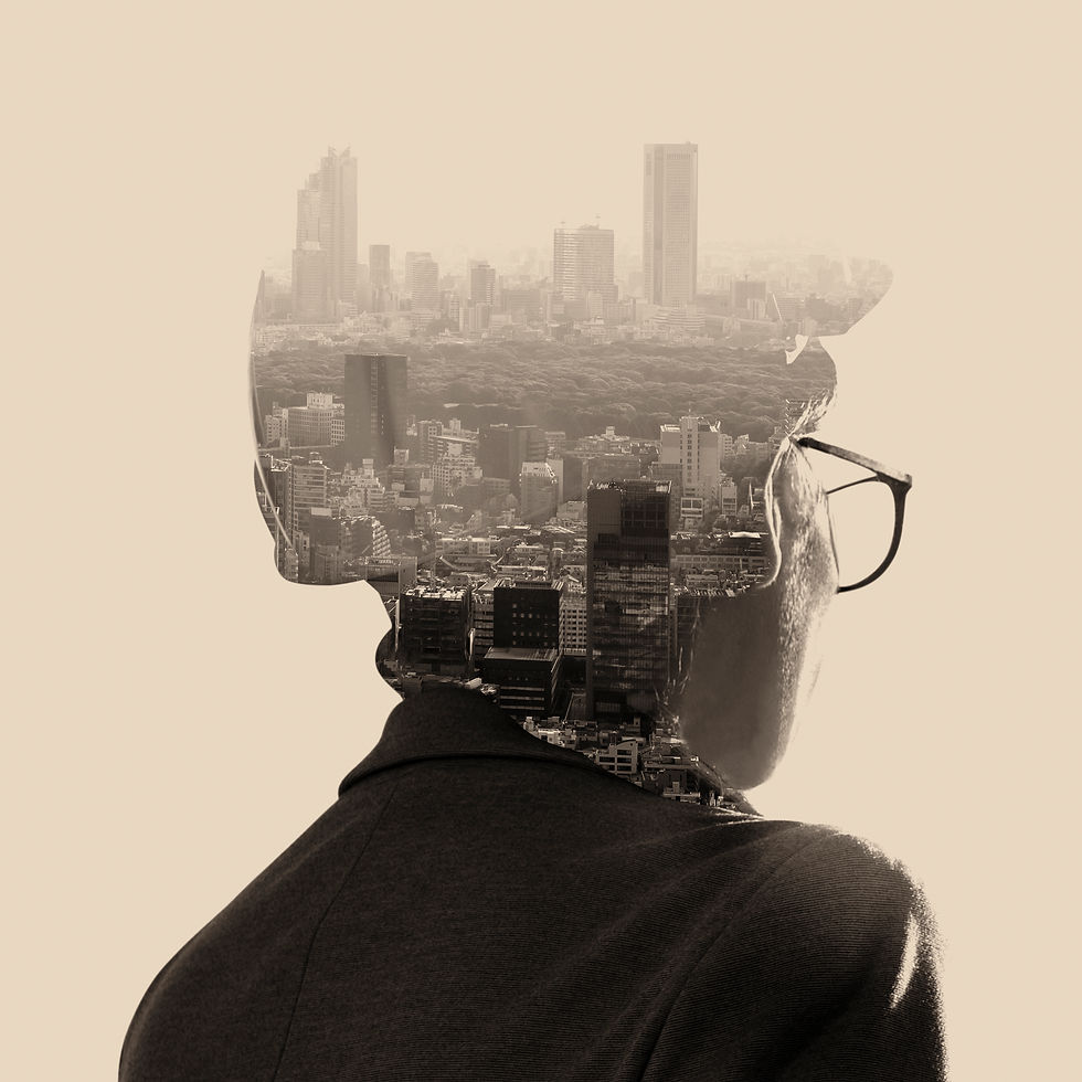 Creative hybrid visual combining real photography with abstract vector graphic overlays.”