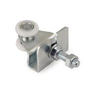 carrelli scorrevoli a 2 ruote in nylon a bagno di sfere con supporto in acciaio zincato per scorrimento centine e teloni autocarri e ad uso industriale