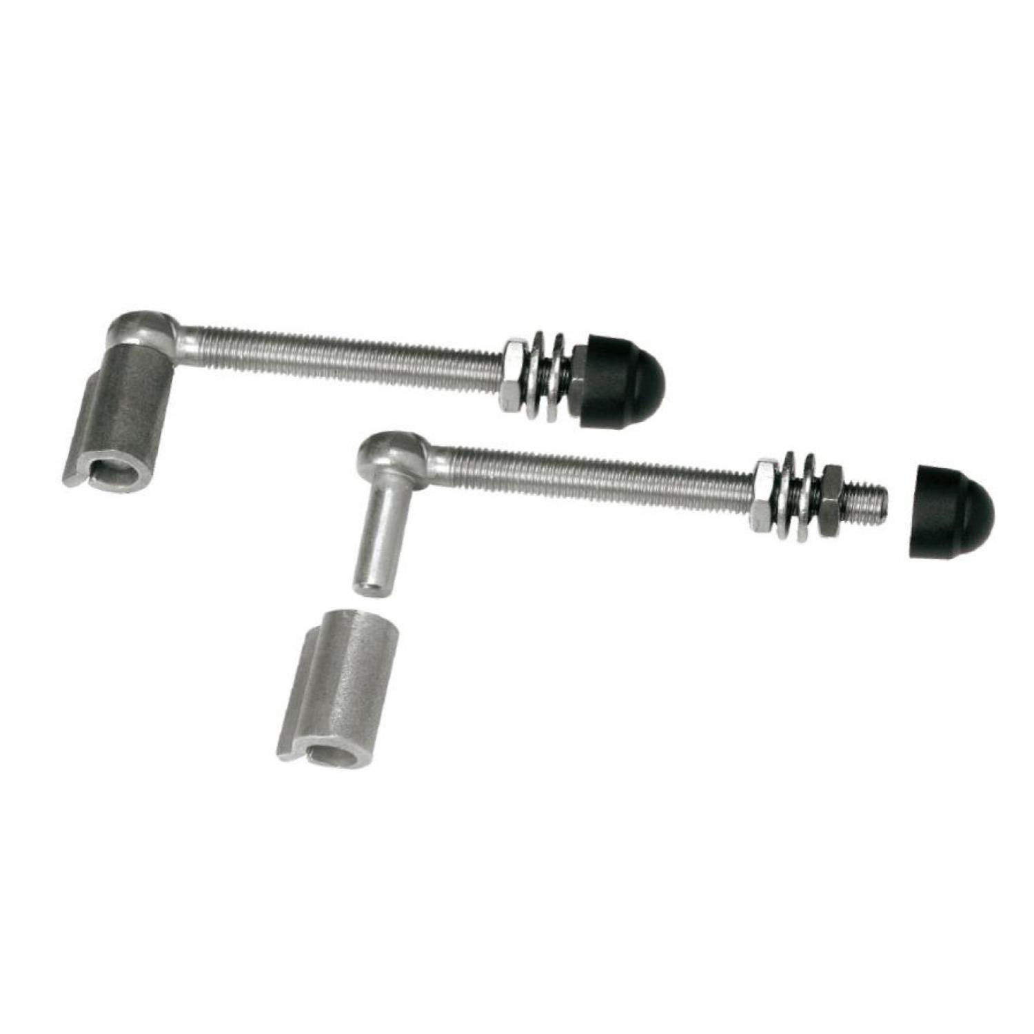 cardine a barra lunga in acciaio inox a fissare con bussola in acciaio a saldare su colonne in ferro