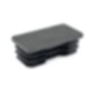 caschetto copri colonne in plastica nera ad incastro su colonne rettangolari per cancelli pedonali o carrai in alluminio 