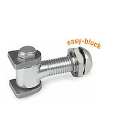 cardini superiori in acciaio zincato con alette grezze a saldare su anta e boccole easy-block zincata regolabile ad incastro su colonne in ferro per cancelli a battente ad una o due ante