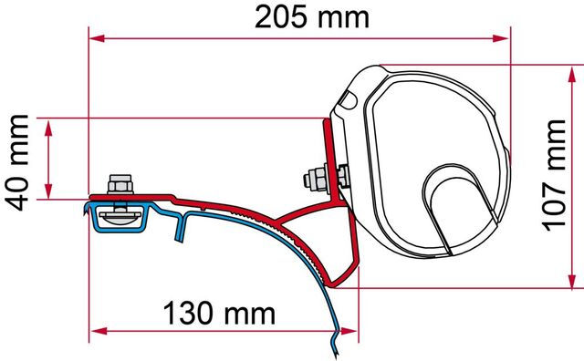 Adapterkit zu Markise F35 passend für VW T5 / T6 Multivan / Transporter