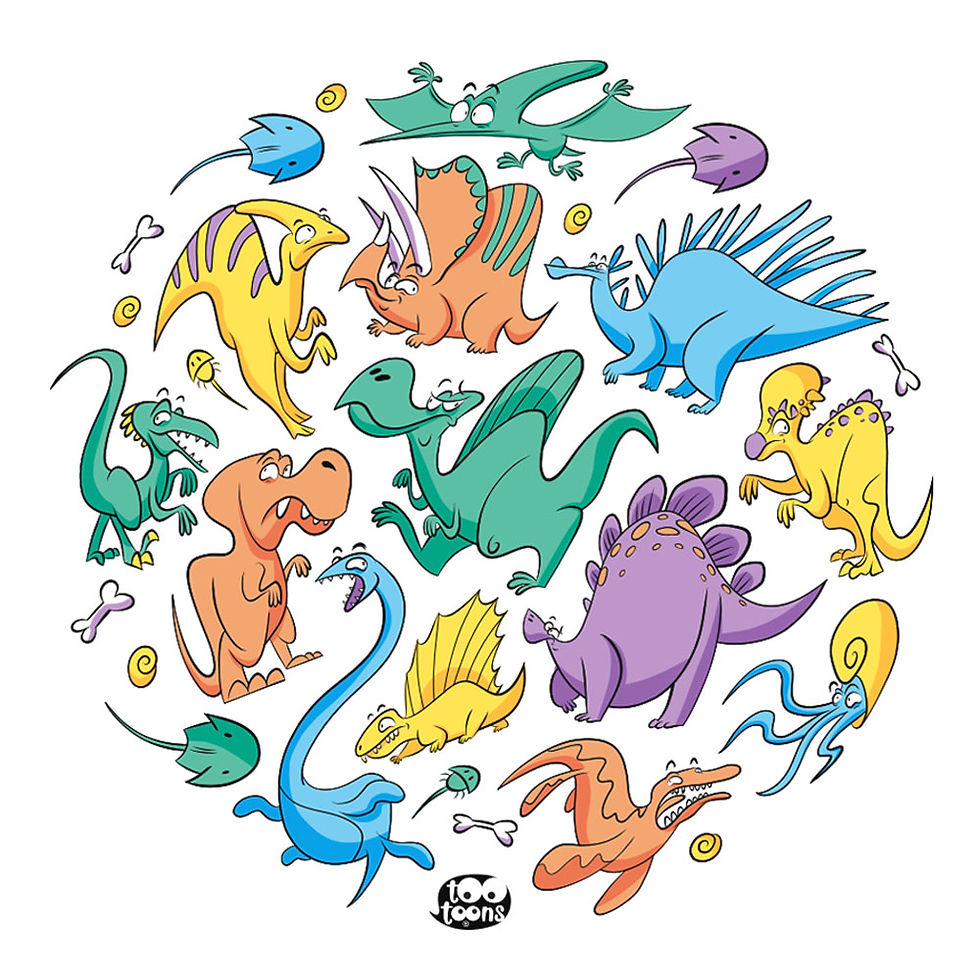 Miniature : Tee-shirt Enfant/Ado Tootoons, modèle Bande de dinausores, texte personnalisable