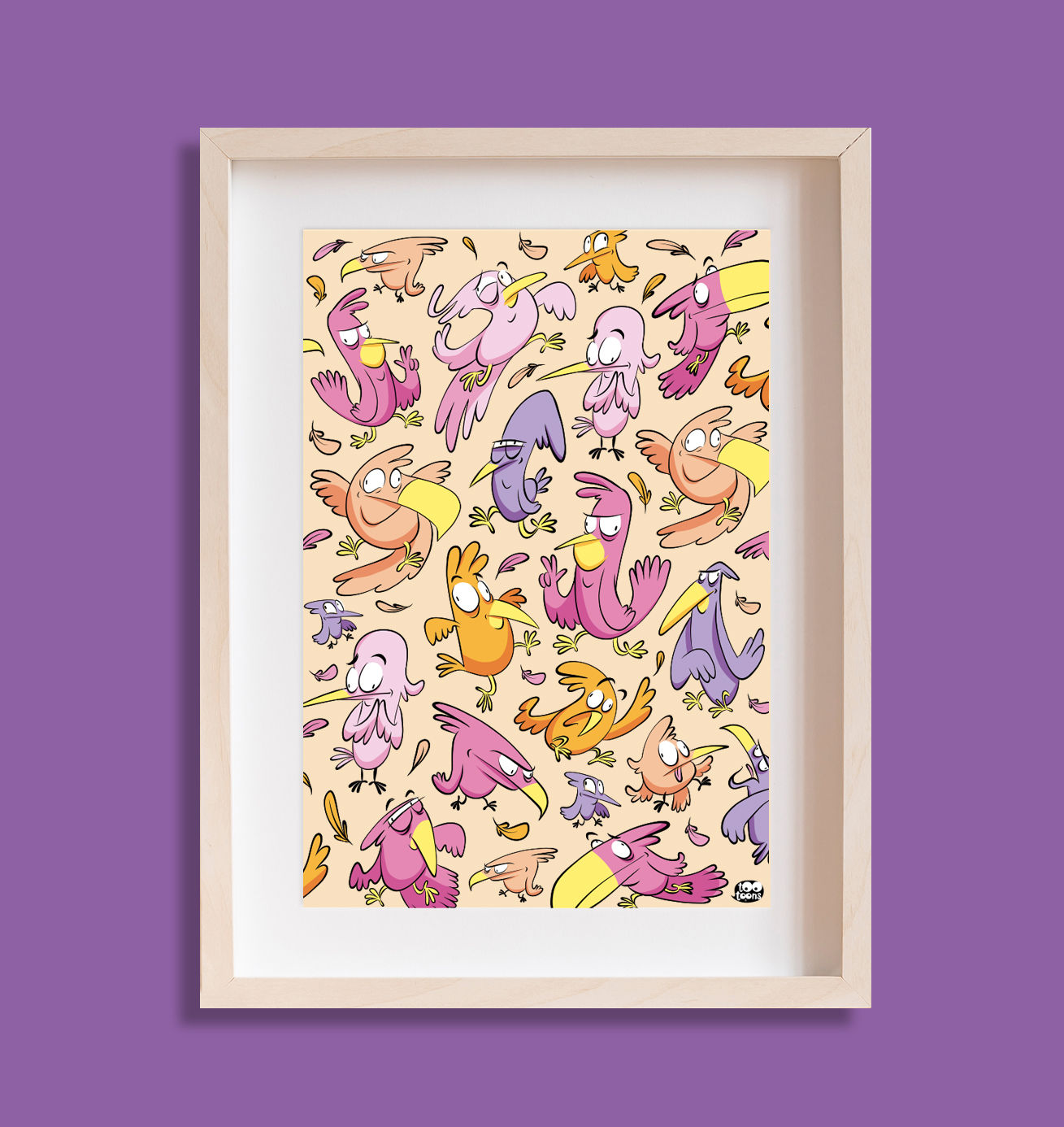 Tableau cartoon Tootoons, modèle Oiseaux