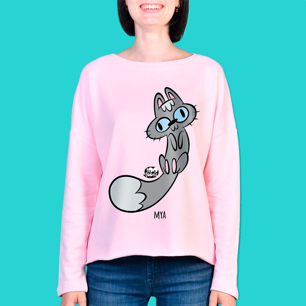 Miniature : Sweat Femme Tootoons, modèle Chat mignon, texte personnalisable