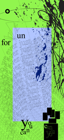 A bright green image with scribbled and splattered ink displays scattered fading text. A blocky fist in the bottom right features text that reads "can you" next to it is more text reading "You can". The text "Do we ever just get to go home?" is repeated downwards repeatedly until it fades in a curvy path. Just above the first 'ever' is the text "for". Just above the first 'just' is the text "un".