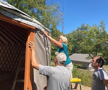 Large yurt, Smokey Timbers Board, Volunteers