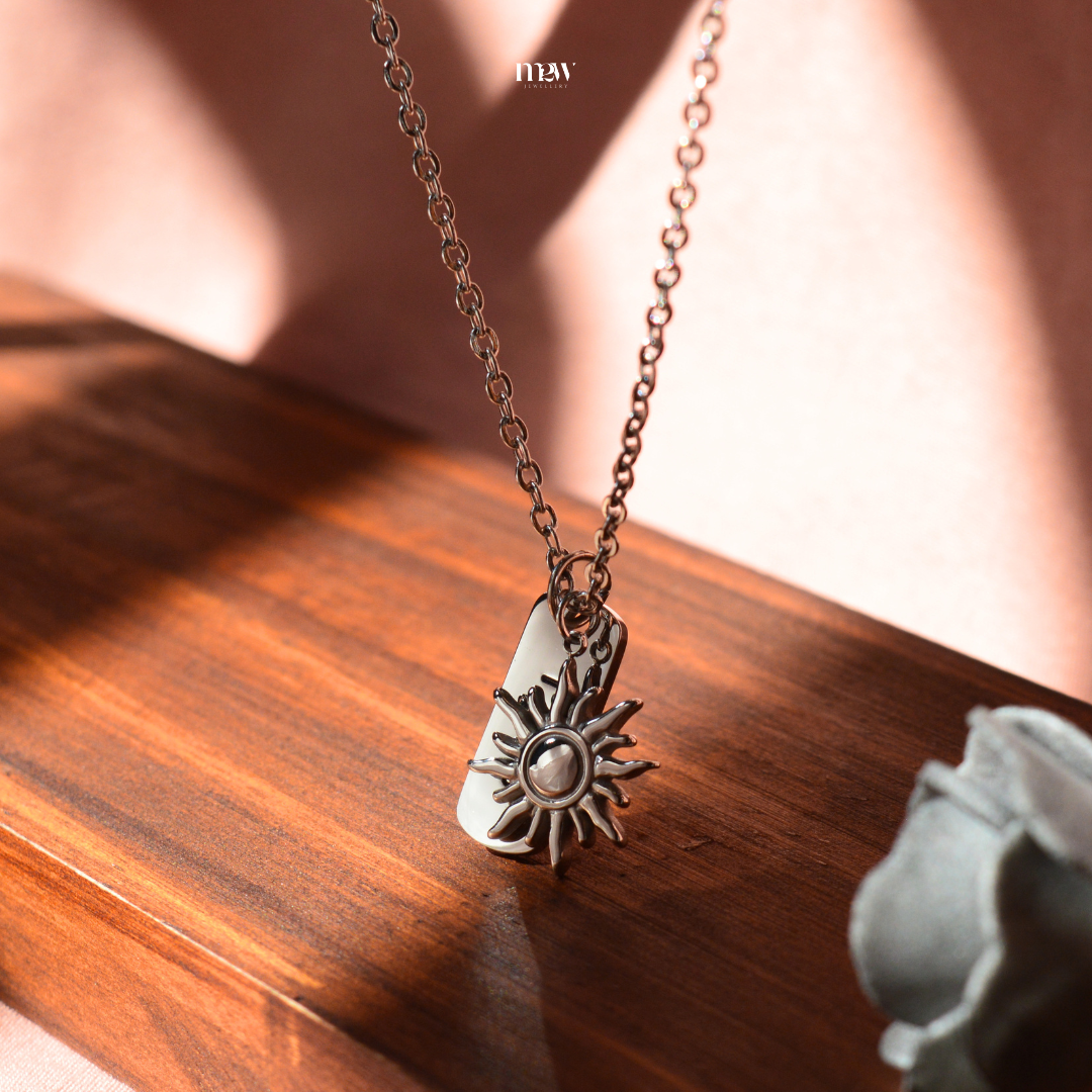 Stainless Steel 1.8mm Thin Necklace + Handstamped Pendant