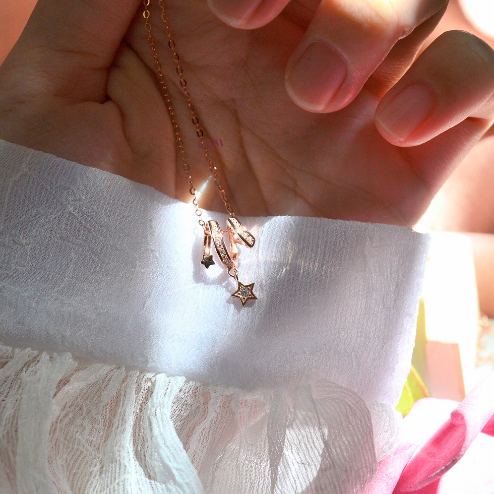 Thumbnail: 925 Sterling Silver Starlit Whispers Necklace | Rose Gold Sale