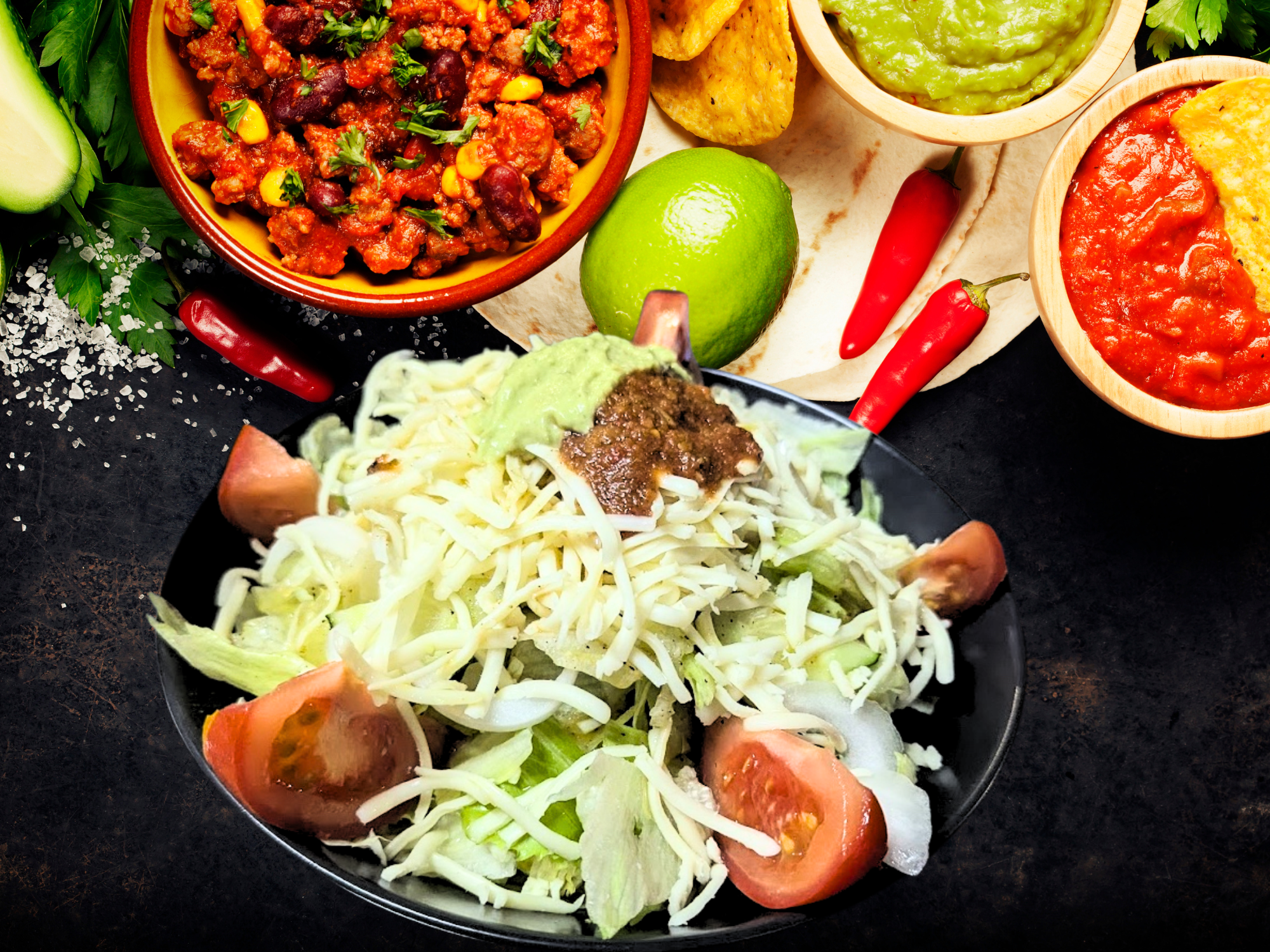 Arranged Food and Objects