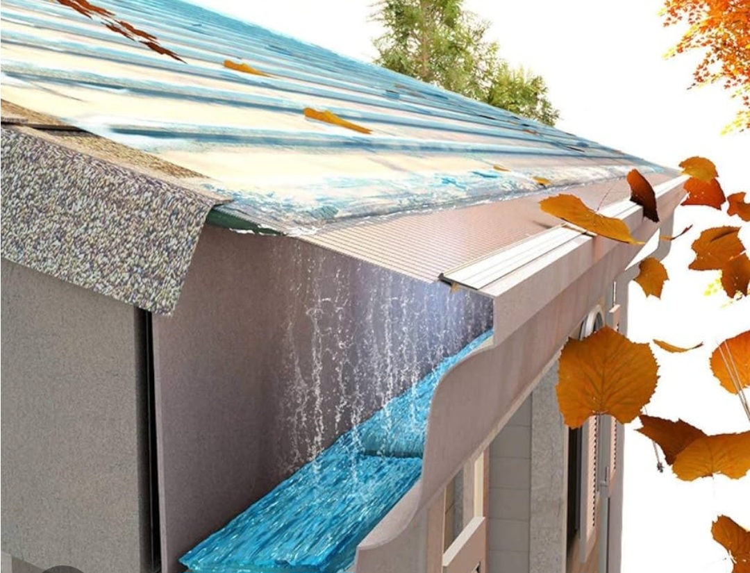 Close-up of stainless-steel micro-mesh gutter protection