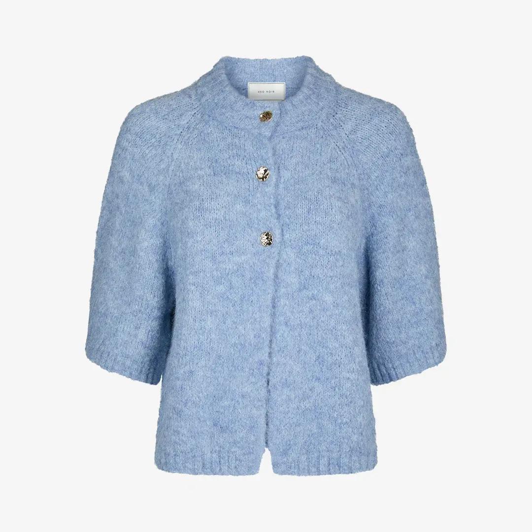 Neo Noir Benuta flyffy knit cardigan dusty blue