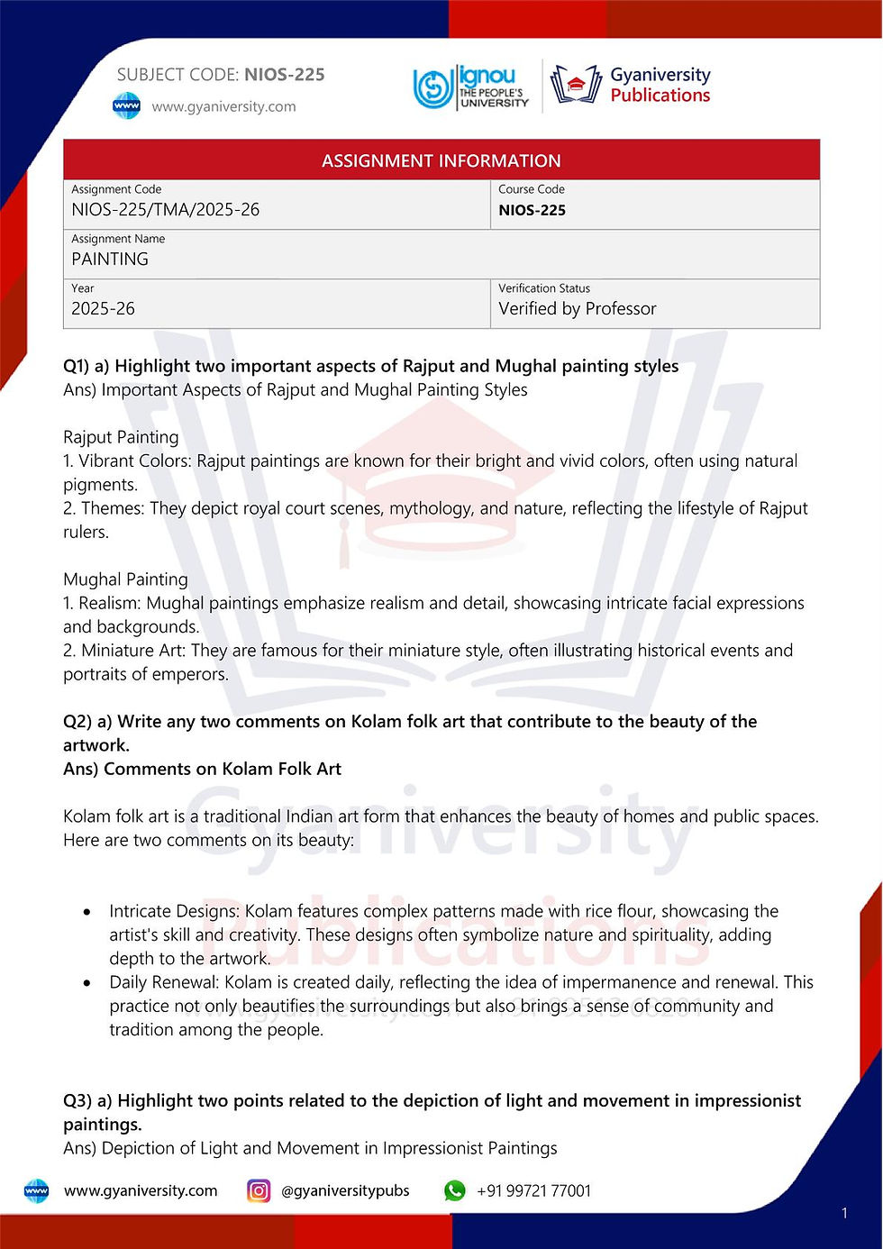 Thumbnail: 10th Standard Social Science & Painting NIOS Solved Assignment Combo (2025-26)