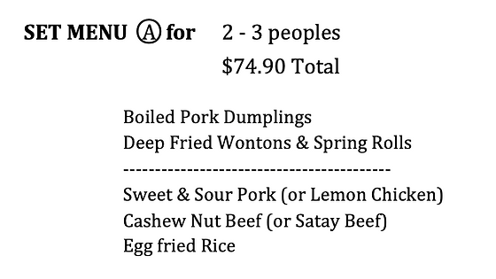 Set Menu A