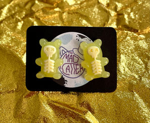 Yellow Skeleton Gummy Bear Studs