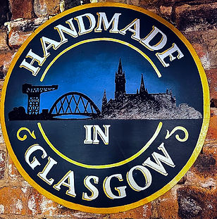 Hand painted 'Handmade in Glasgow' sign
