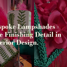 Lampshades in the background with text overlayed