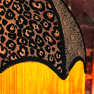 Leopard Print Fringed Lampshade