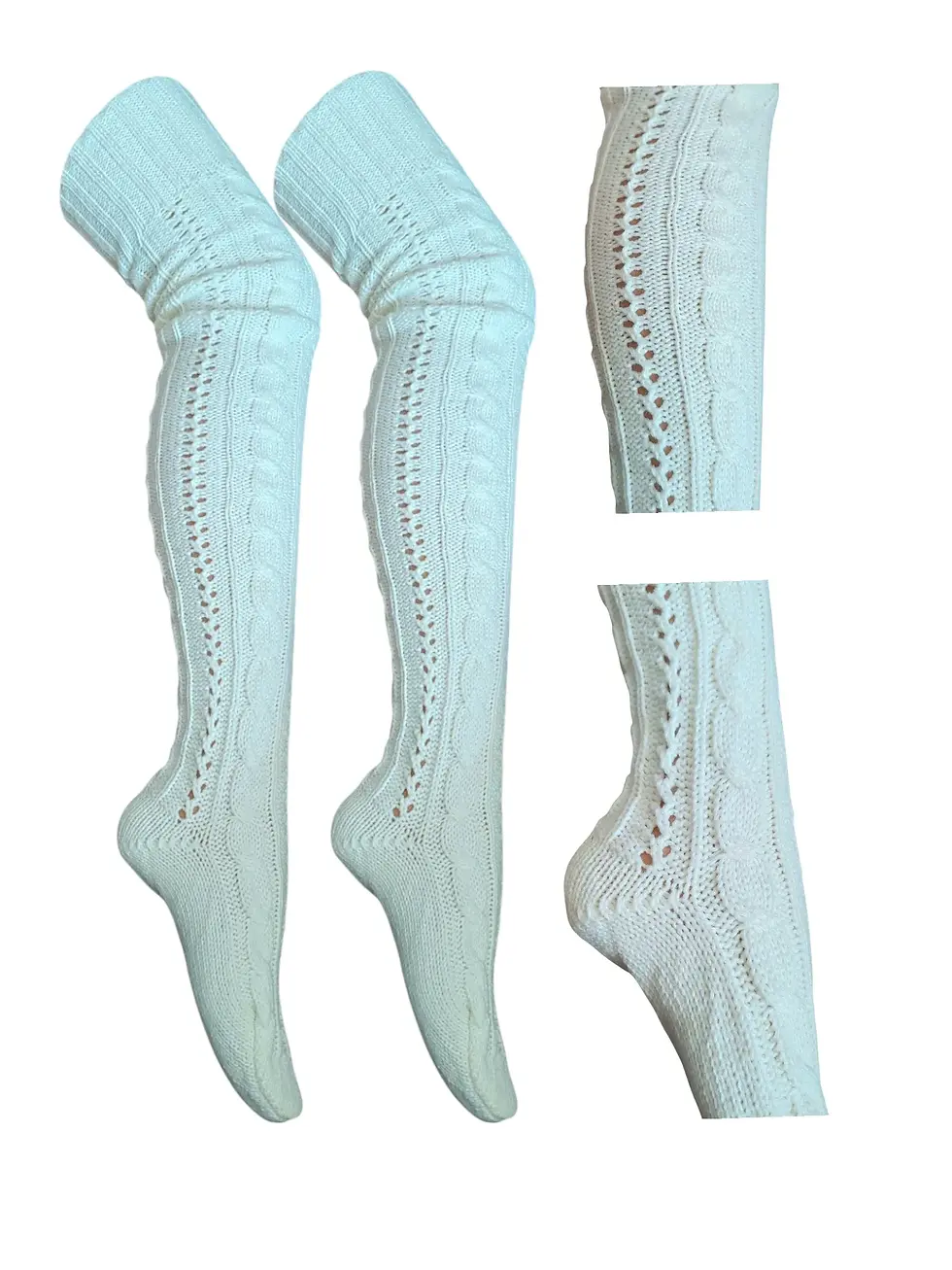 Thumbnail: Over Knee Warm Winter Leg Warmers Socks, Cable Knitted Women's High Boot Socks