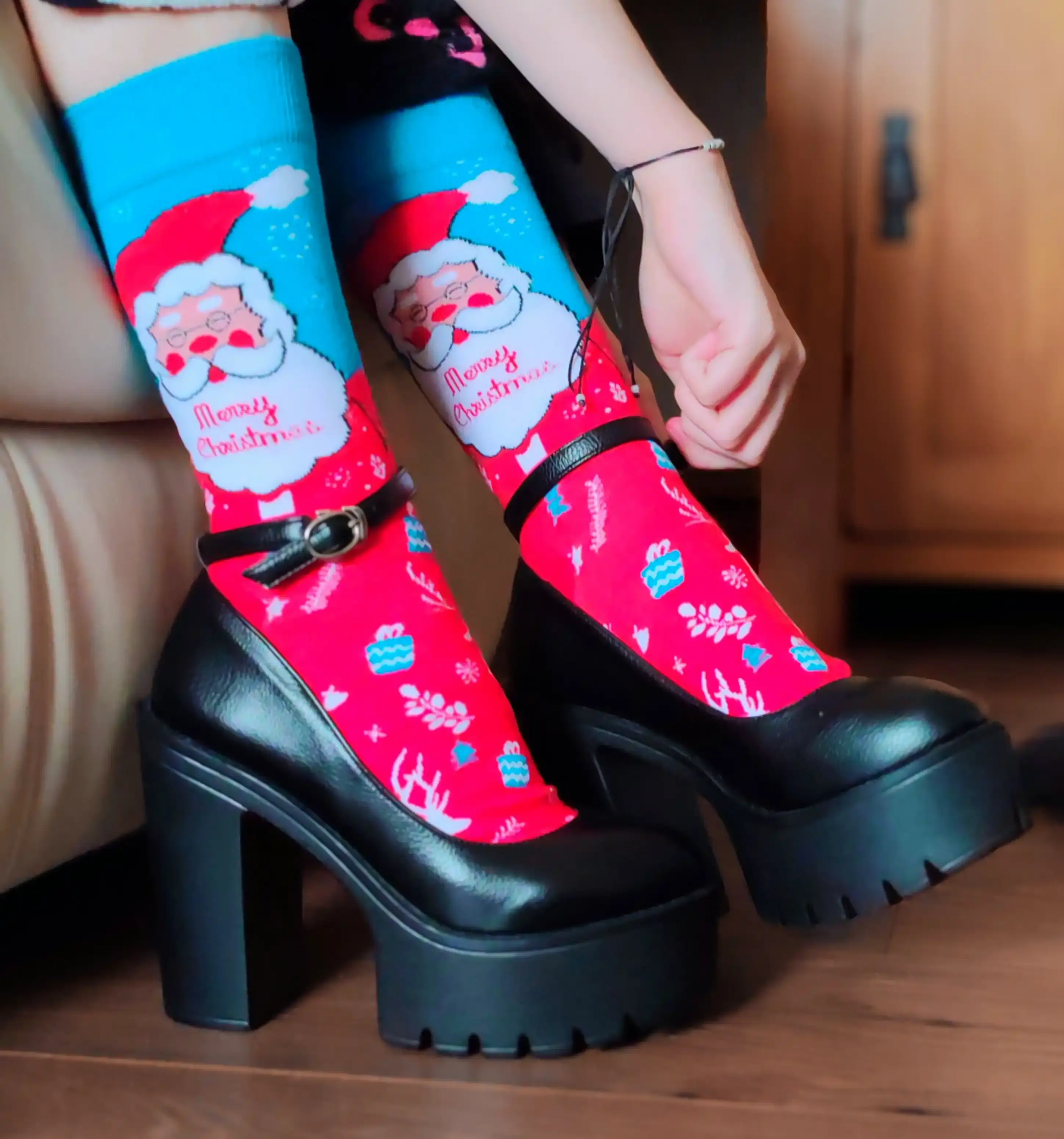 Christmas Santa Colorful Fashion Socks