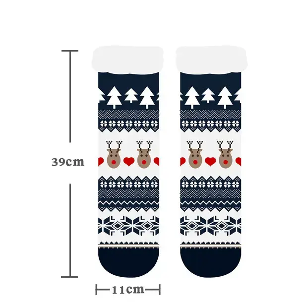 Thumbnail: Winter Thicken Warm Fluffy Plush Non-slip  Christmas Socks UK 4-7