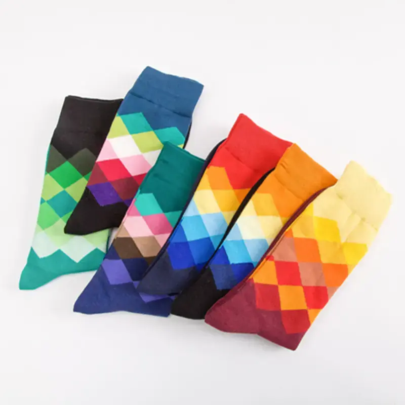 Men's Dress Diamond Design, Colorful  Fashion Socks