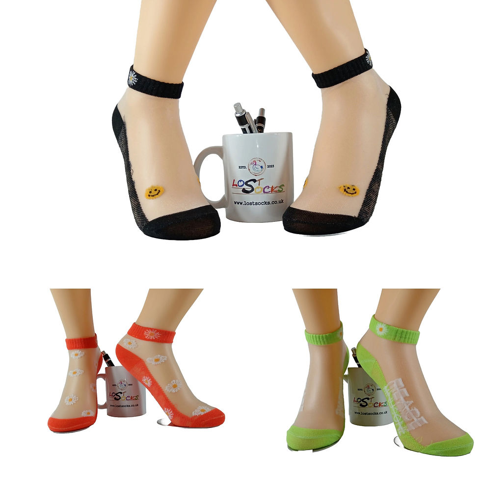 Transparent Daisy Socks UK size 3-6