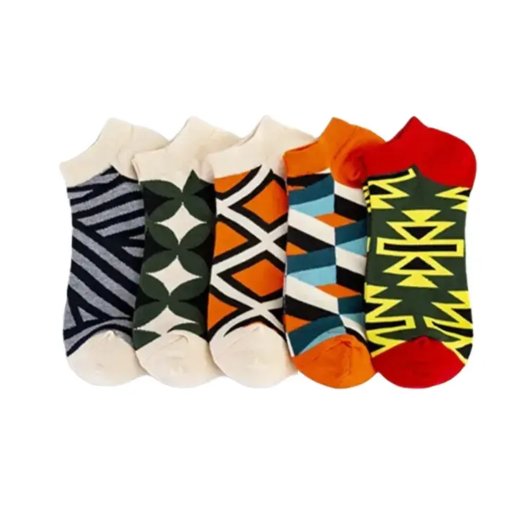 5 Pairs Cotton Ankle Socks Breathable UK 6-11