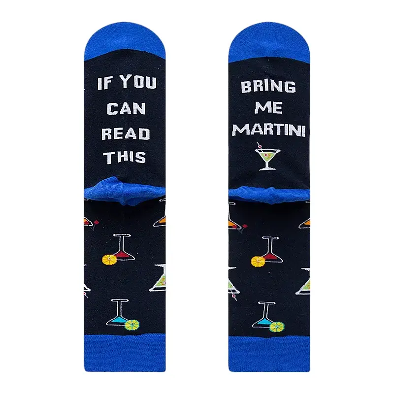 Bring Me Some Martini - Novelty Cotton Crew Socks UK 7-11