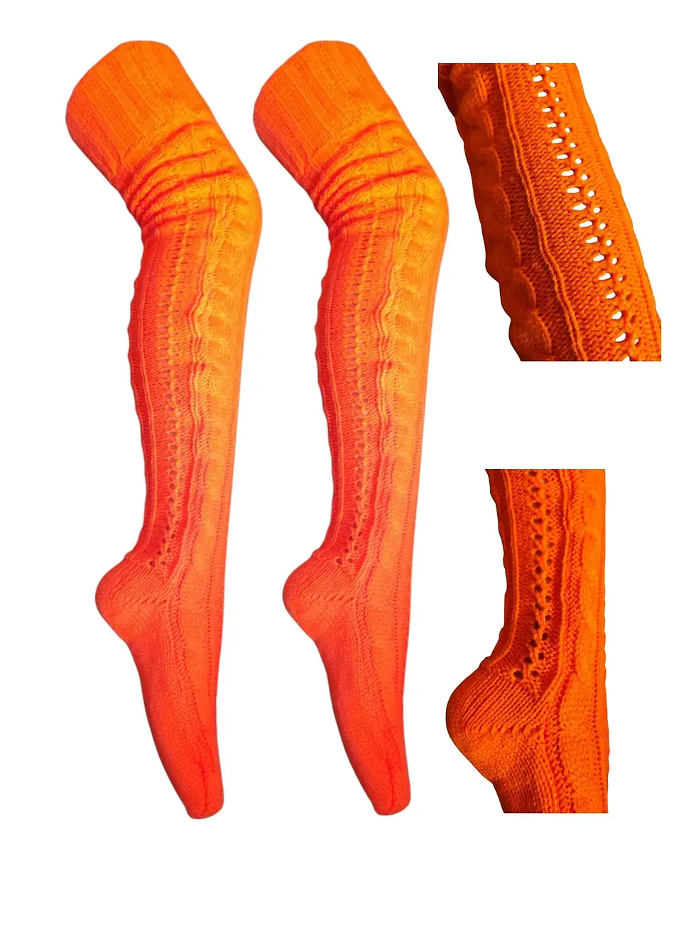 Thumbnail: Over Knee Warm Winter Leg Warmers Socks, Cable Knitted Women's High Boot Socks