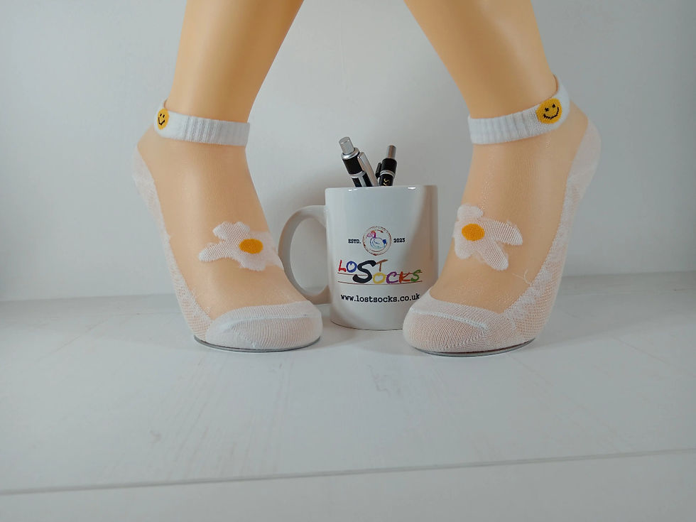 Thumbnail: Transparent Daisy Ankle Socks