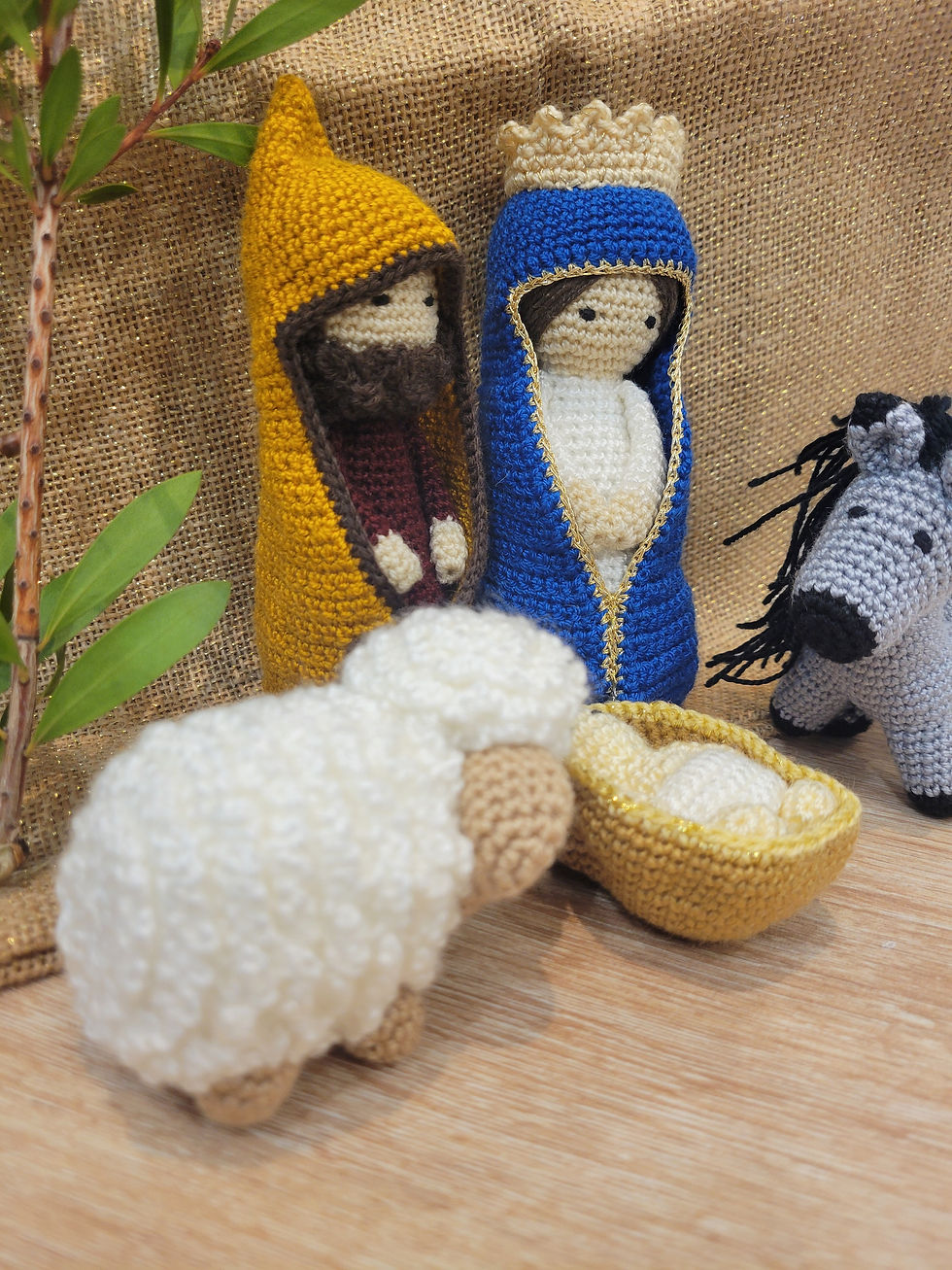 Miniature : Crèche en crochet 5 élements