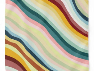 Top 10! Wavy Stripes Colorful Lines Bandana