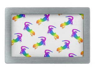Hot Review! Rainbow Salamander Rectangular Belt Buckle
