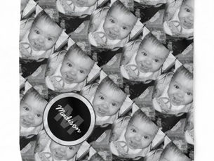 Big Deals! Customize Your Black White photo pattern Monogram Bandana