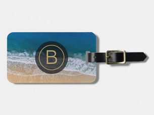 Best Deals! Turquoise Blue Sea Florida Sandy Beach Aerial View Luggage Tag