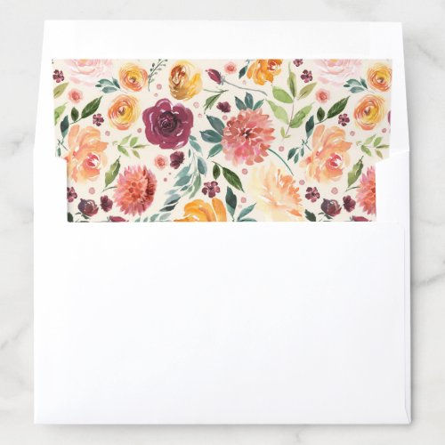 Best Price! Elegant Autumn Floral Envelope Liner