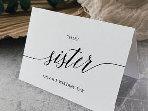 Review Elegant Black Calligraphy To My Sister Wedding Card