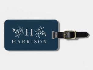 Hot Deals! Rustic monogram luggage navy blue tag